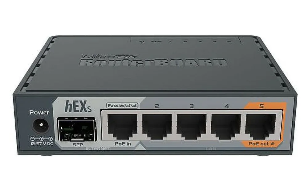 MikroTik hEX S (RB760iGS) 5-Port Gigabit Router พร้อมช่อง SFP & PoE-Out
