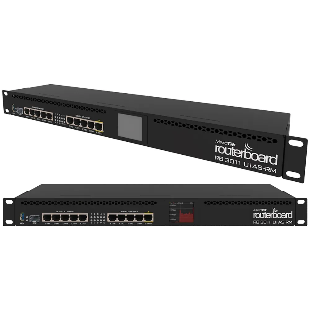 MikroTik RB3011UiAS-RM 10-Port Gigabit Enterprise Router พร้อม SFP & หน้าจอ LCD - รูปย่อย