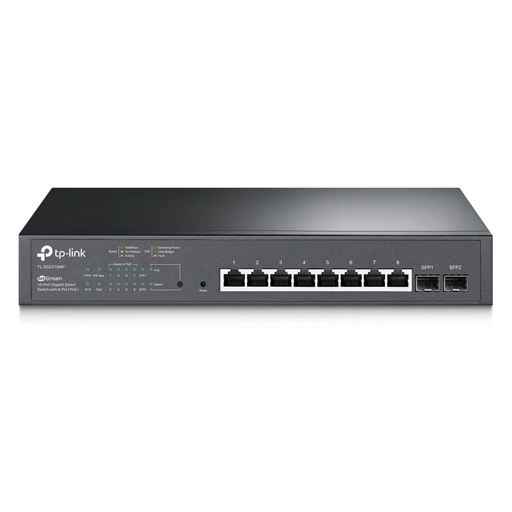 TP-Link TL-SG2210MP JetStream 10-Port Gigabit Smart Switch with 8-Port PoE+ (150W)
