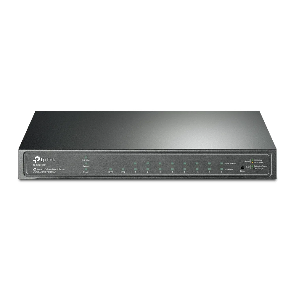 TP-Link TL-SG2210P JetStream 10-Port Gigabit Smart Switch with 8-Port PoE+ (61W)