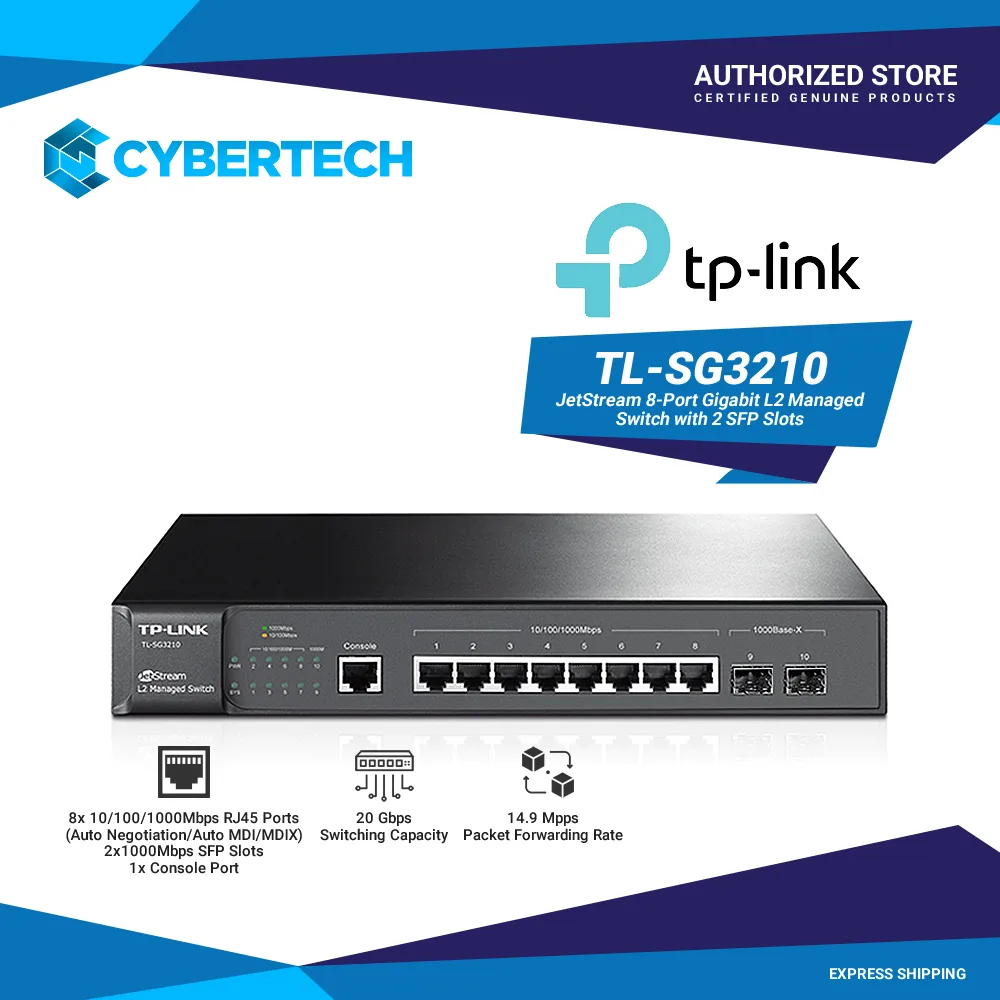 TP-Link TL-SG3210 JetStream 8-Port Gigabit L2+ Managed Switch with 2 SFP Slots - รูปย่อย